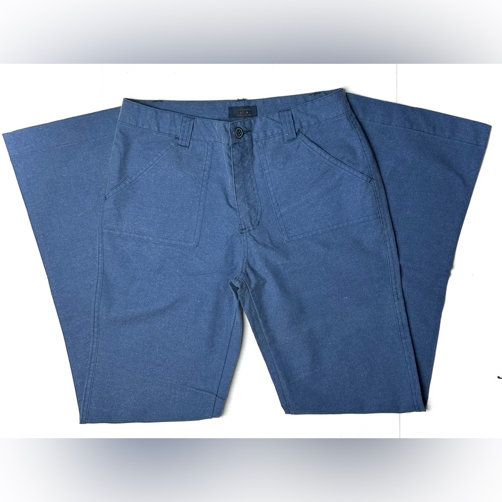 Vintage Abercrombie And Fitch Womens 8 Flared Blue Pants 100% Cotton Pockets Y2K